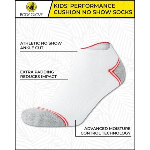 Body Glove Boys Socks - 10 Pack Comfort Cushion Moisture Control Ankle Socks - Picture 2 of 6